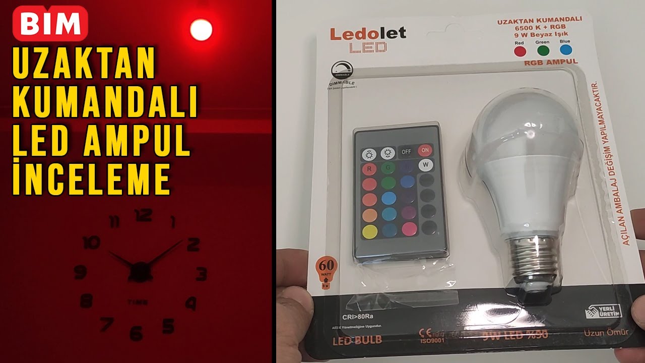 BİM LEDOLET UZAKTAN KUMANDALI RGB LED AMPUL İNCELEME