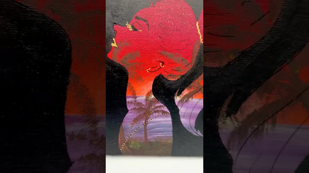 Repurposed Art Silhouette Acrylic Painting #art #painting #shorts