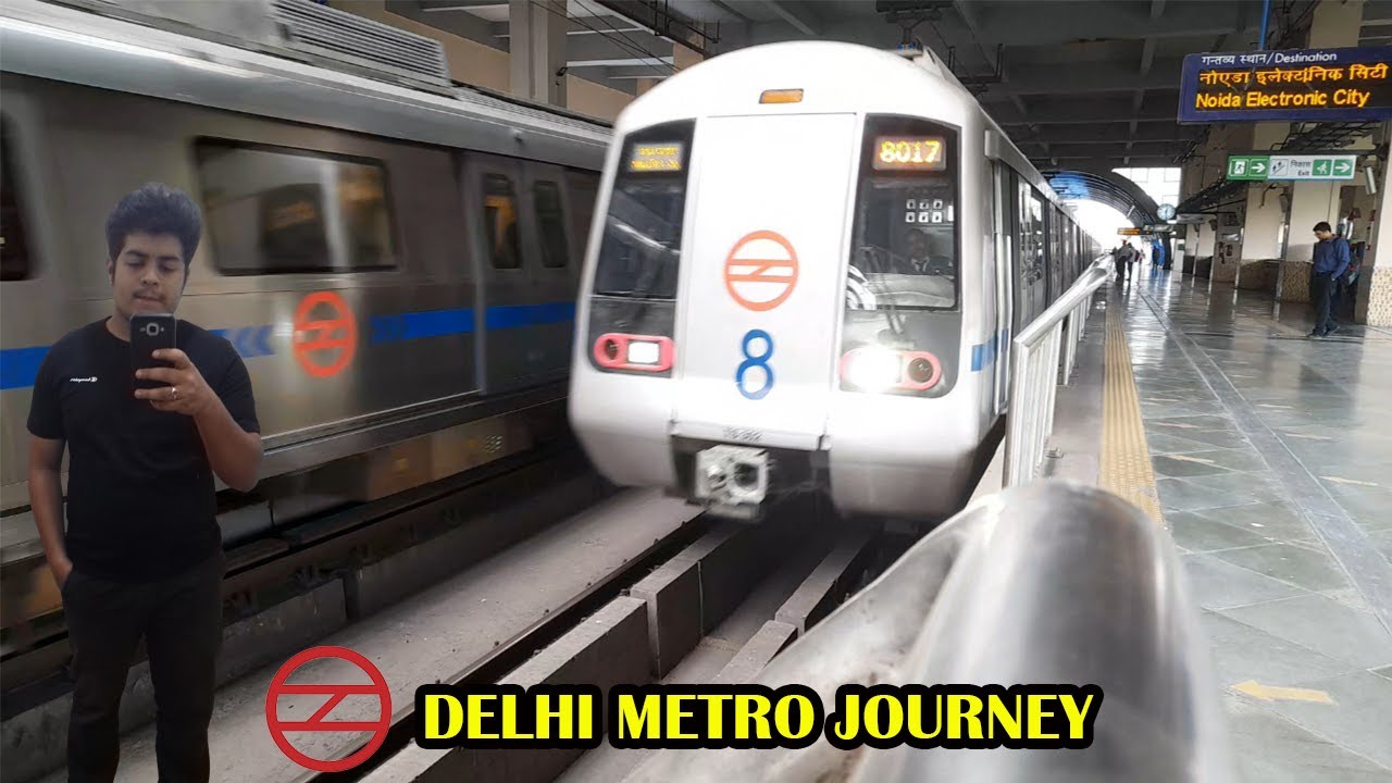 My favorite rotem train Delhi metro blue line journey Preet vihar to Noida sector 18 route