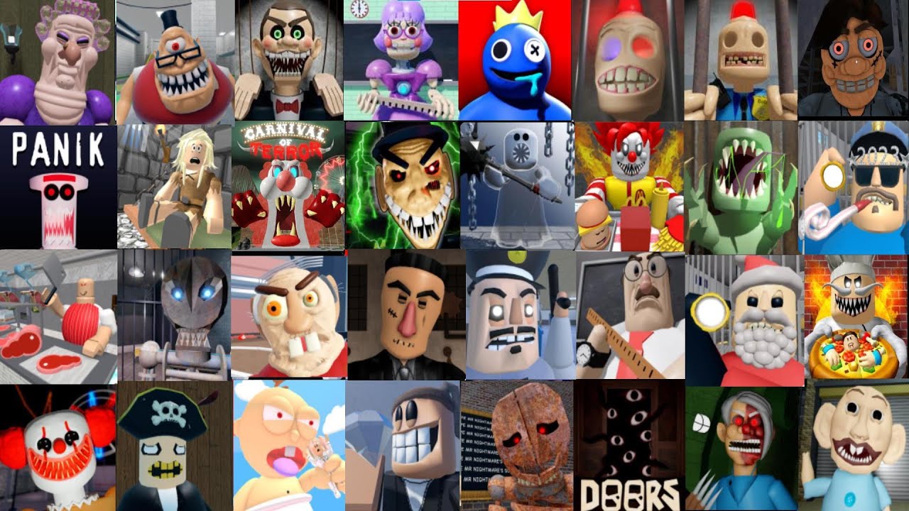 EPIC 54 Speed Runs in ALL Scary Obby Games, Barry, Grandpa, Gran, Stinky, Siren Cop, Mr Funny