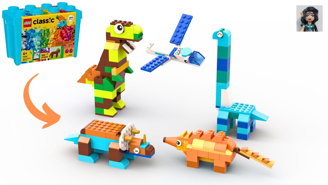 5 DINOSAURS Lego classic 11038 ideas How to build