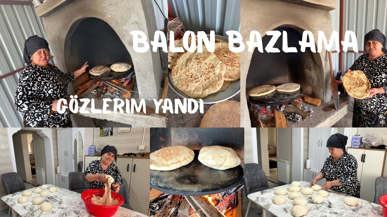Ekşi mayalı ata k&ouml;y ekmeğimiz🥖Balon gibi kabartma garantıli✅Eski usul odun ateşinde pişirme #ekmek 