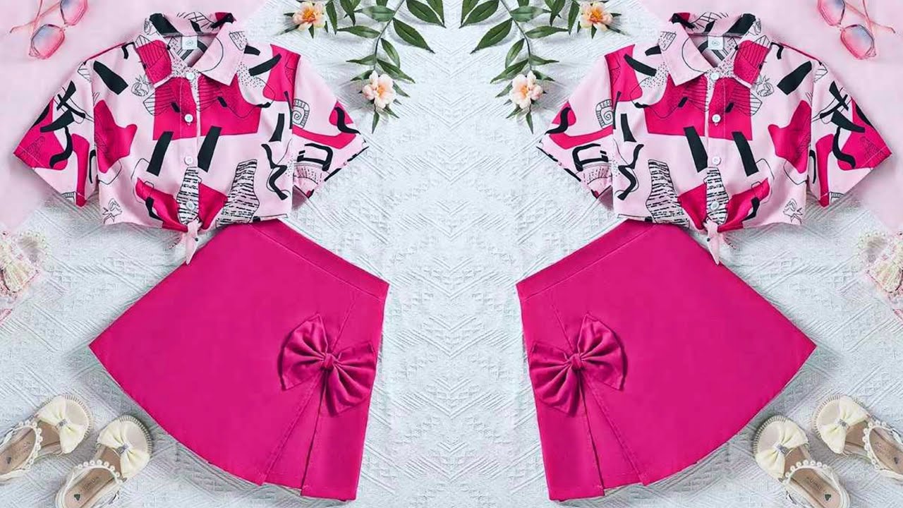 Beautiful Tie-Knot Baby Top With Skirt Cutting and Stitching | DIY Baby Trendy Top With Skirt