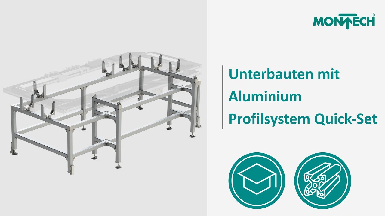 Unterbauten aus Aluminiumprofilen montieren | Quick-Set Profilsystem erkl&auml;rt &ndash; Montech