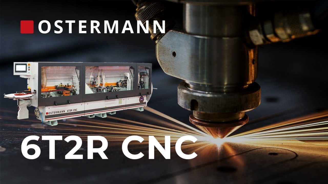 Автоматический кромкооблицовочный станок OSTERMANN модель 6T2R CNC - видео презентация работы станка