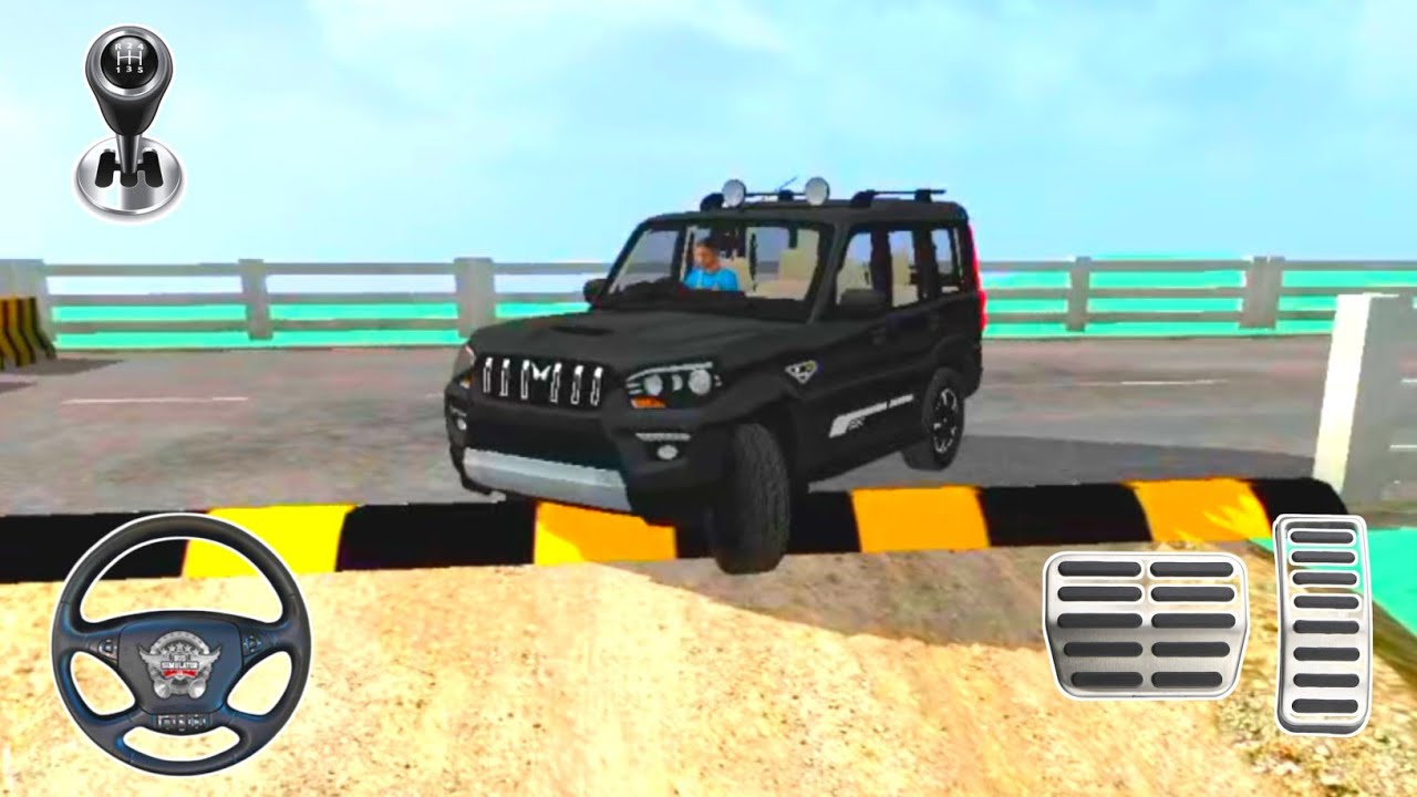 💥Mahindra Black Scorpio Speed Breaker RoadOff-Road Gameplay | Bus Simulator Indonesia