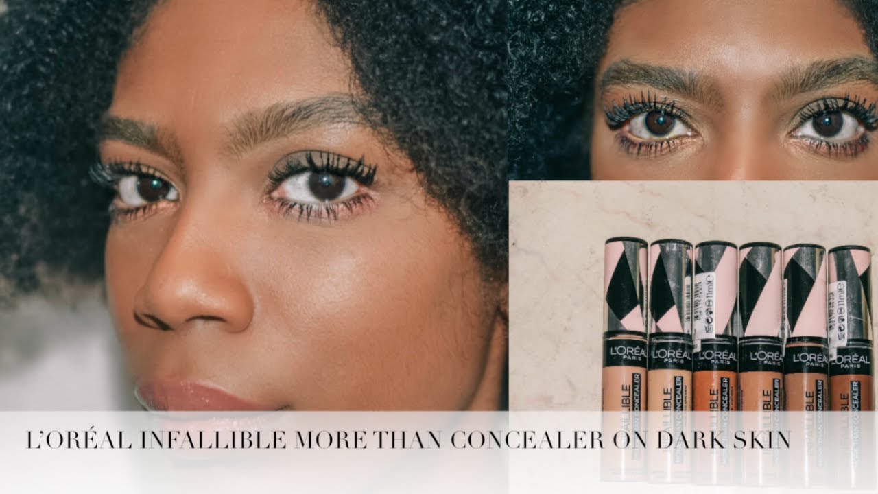 L'ORÉAL INFALLIBLE MORE THAN CONCEALER REVIEW ON DARK SKIN! L'ORÉAL FULL WEAR CONCEALER