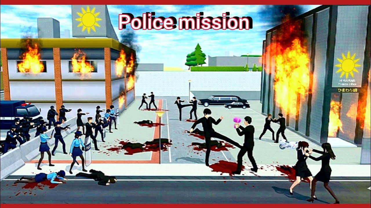 Police Mission 5 || Police & MafiaFight ||NYOKO SAMA || Sakura school 🎒🏫 simulater||