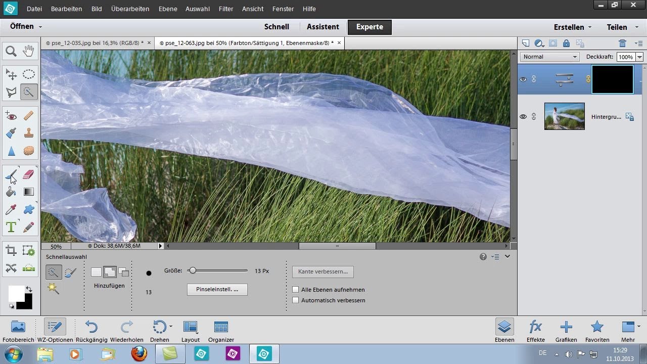 Bildbereiche einzeln bearbeiten - Photoshop Elements 12 für digitale Fotografie