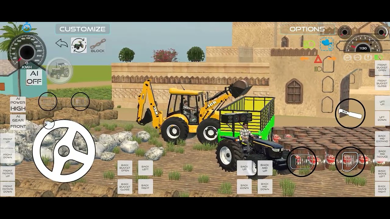 JCB ⛏️ loading by 🛢️ Drum with 2 tractors 😳🤯
