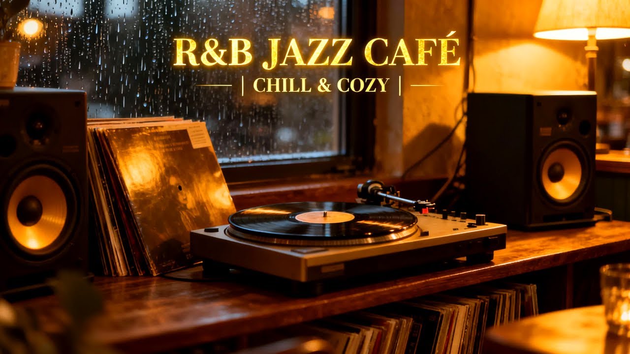 Smooth RnB Jazz for Warm November Night Study | Cozy Rainy Café Ambience for Focus