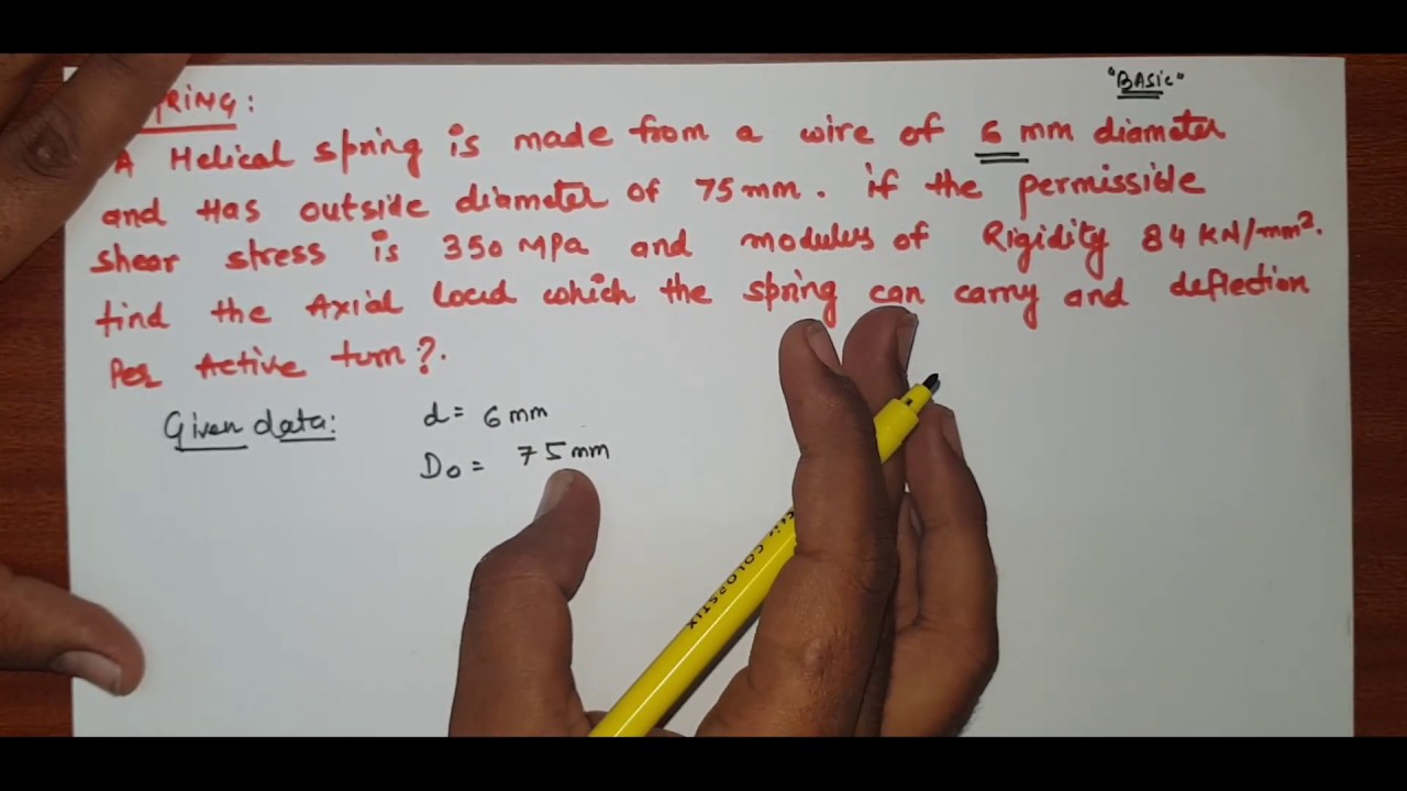 DESIGN OF COMPRESSIBLE HELICAL SPRING || PROBLEM-01 || TECHNICAL CLASSES || IN HINDI