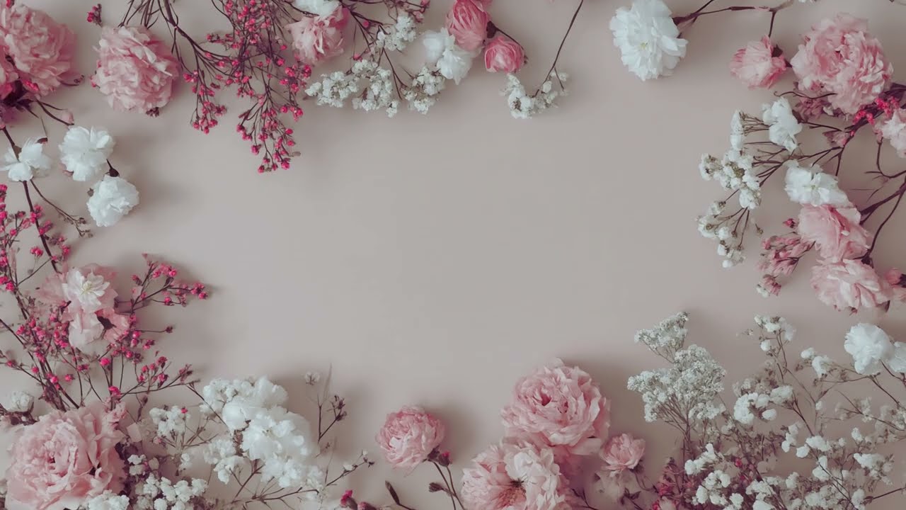 Valentine’s Day Screensaver| Soft Pink & White Flowers | 4K| TV Screensaver | TV Art | Framed TV
