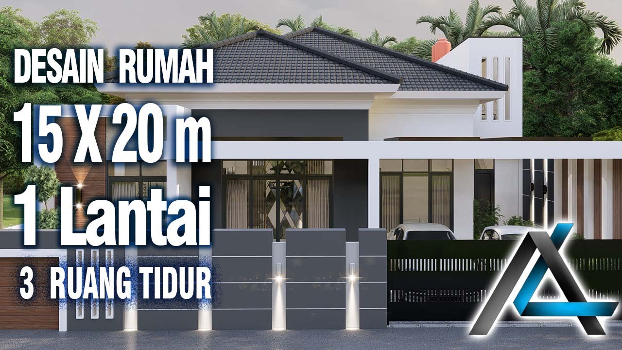 DESAIN RUMAH 15 X 20 METER I PONTIANAK– DESAIN RUMAH TROPIS MINIMALIS #jasaarsitek #jasadesain