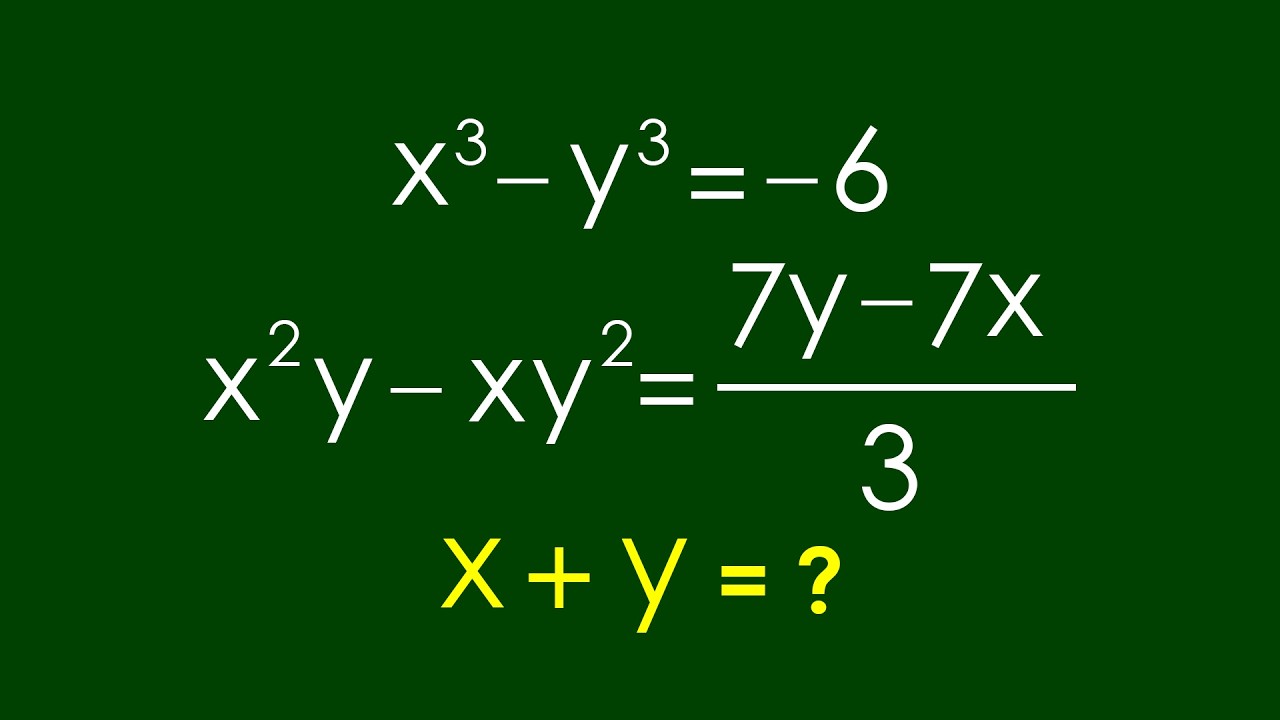 Интересная алгебраическая задача | Математическая олимпиада x=? y=?