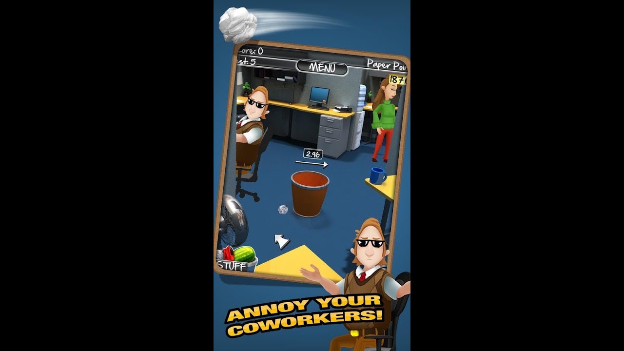 Paper Toss 2.0 Android & iPhone/iPad GamePlay