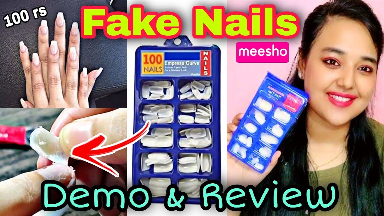*Cheapest* FAKE NAILS review & demo💅MEESHO fake nails under 100 rs🛍️ artificial nails💞Sneha Reviews