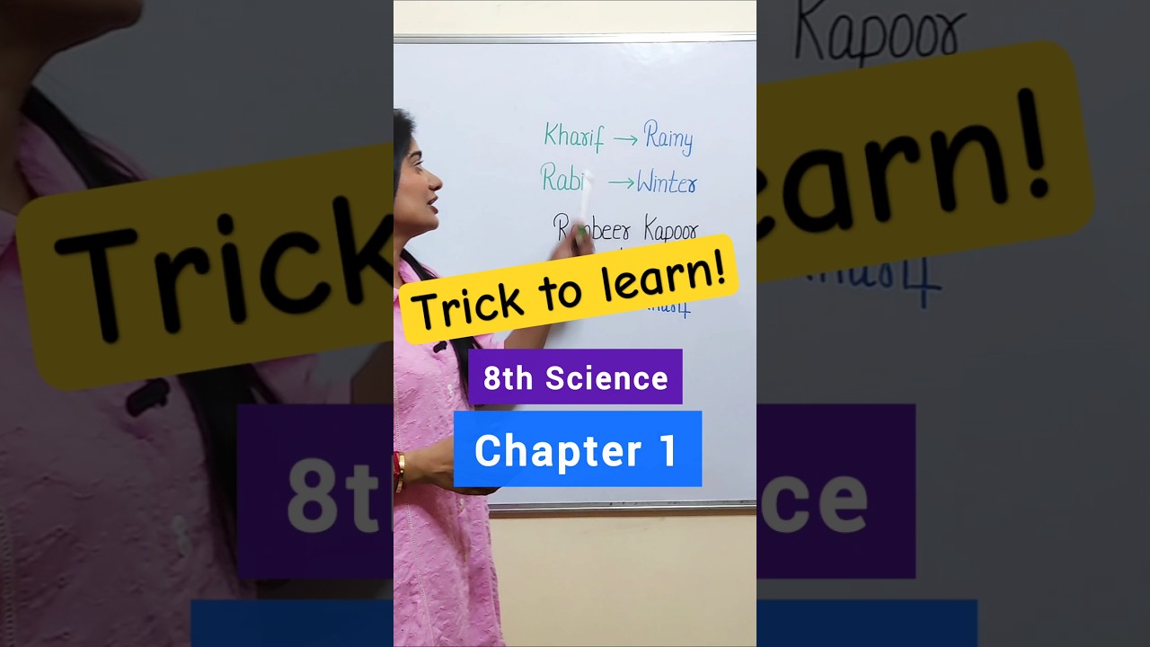 KHARIF CROP 🌾 Trick to learn - Class 8 Science Chapter 1 Crop Production And Management