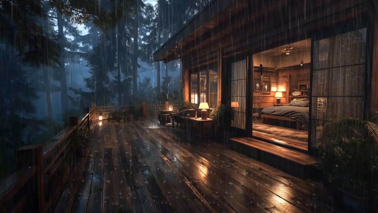 Peaceful Night Rain Sounds for Sleep🌲| Nature Ambience, Calm Mind, Study