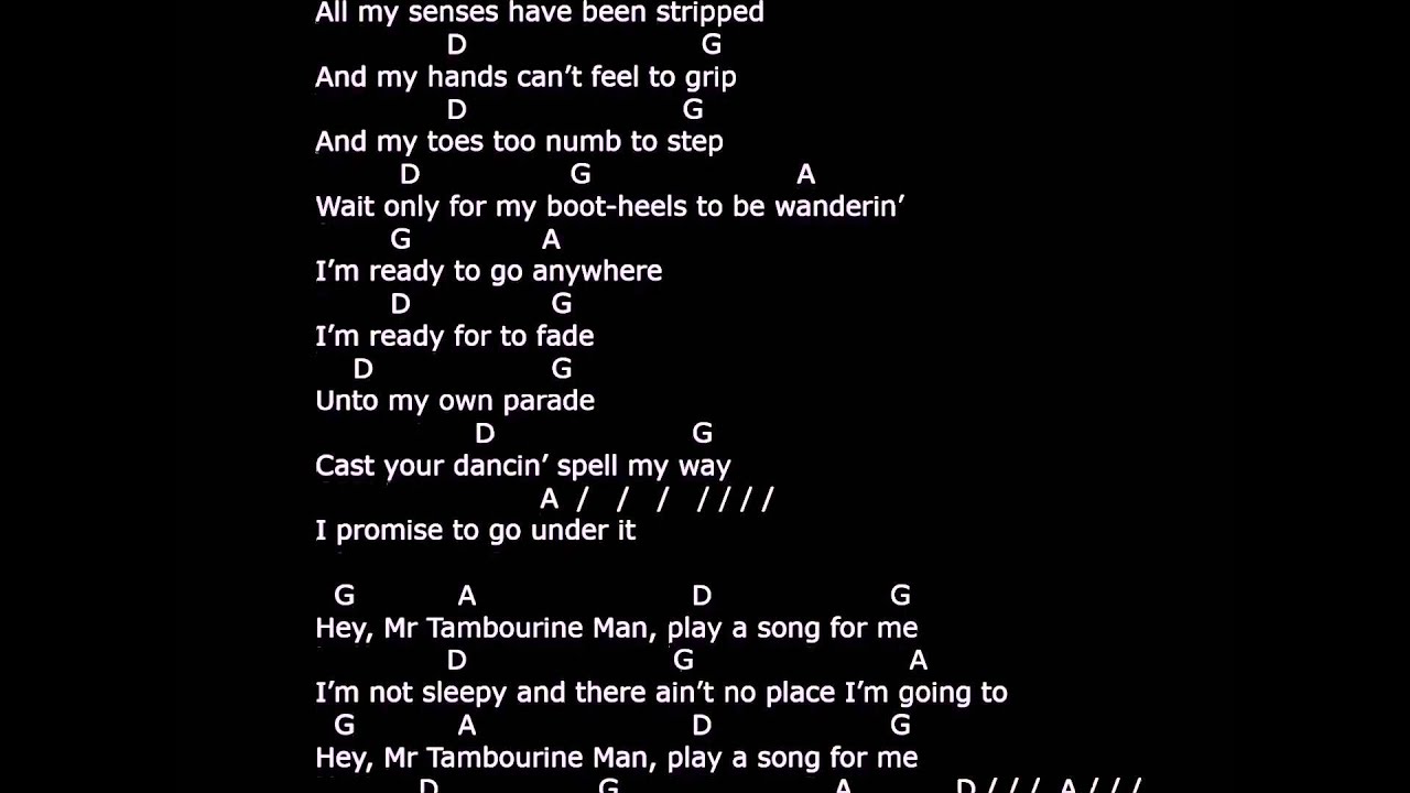 'Mr Tambourine Man' - lyrics & chords - strum your ukulele along with The Byrds