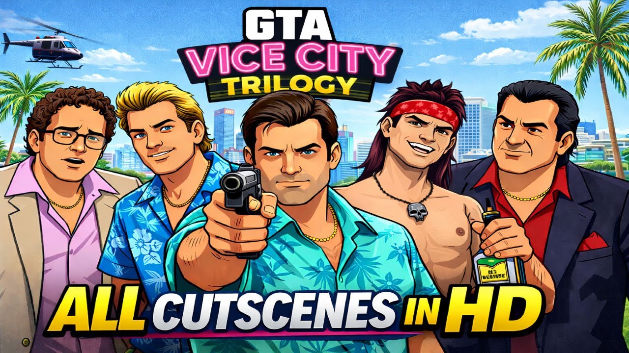 GTA Vice City Definitive Edition Trilogy All Cutscenes And Gameplay In HD
