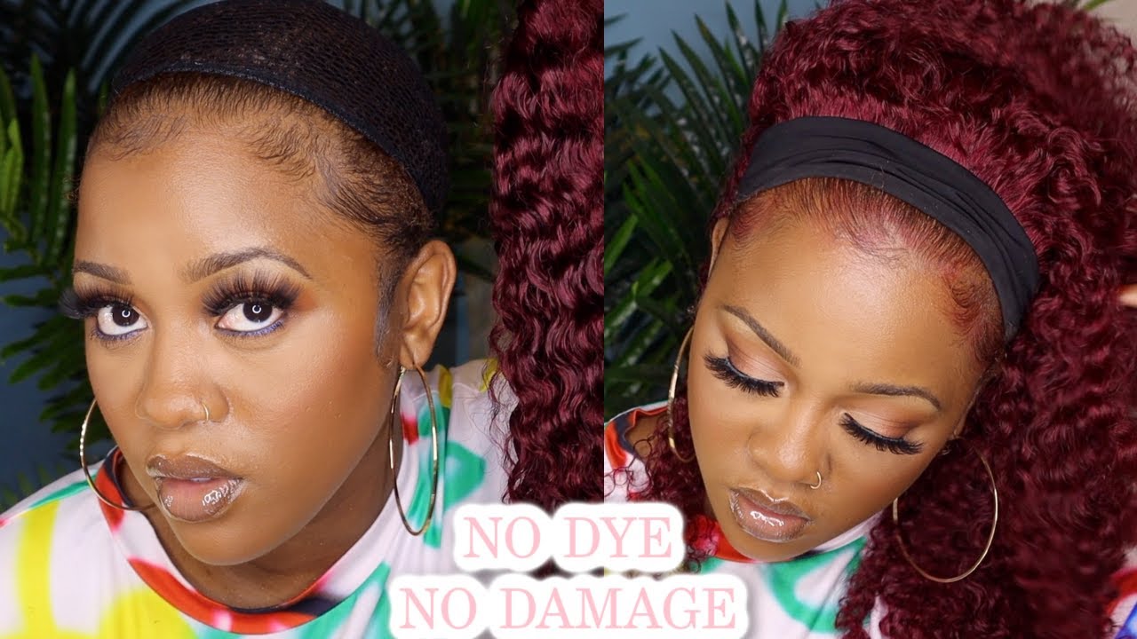 HOW TO BLEND HAIR W/ 99J BURGUNDY HEADBAND WIG WITHOUT DYE | SUPERNOVA HAIR