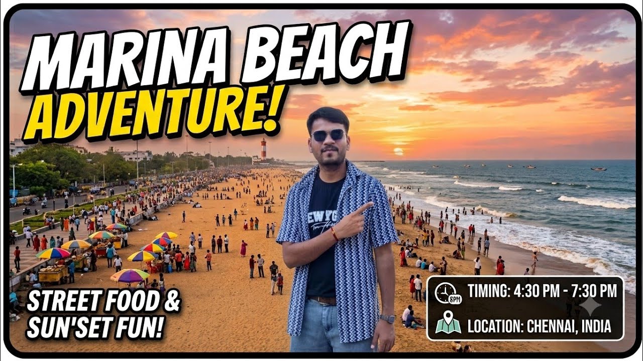 Marina Beach Chennai Full Tour | Beach Food Tour| India's Longest Natural Urban Beach #chennai