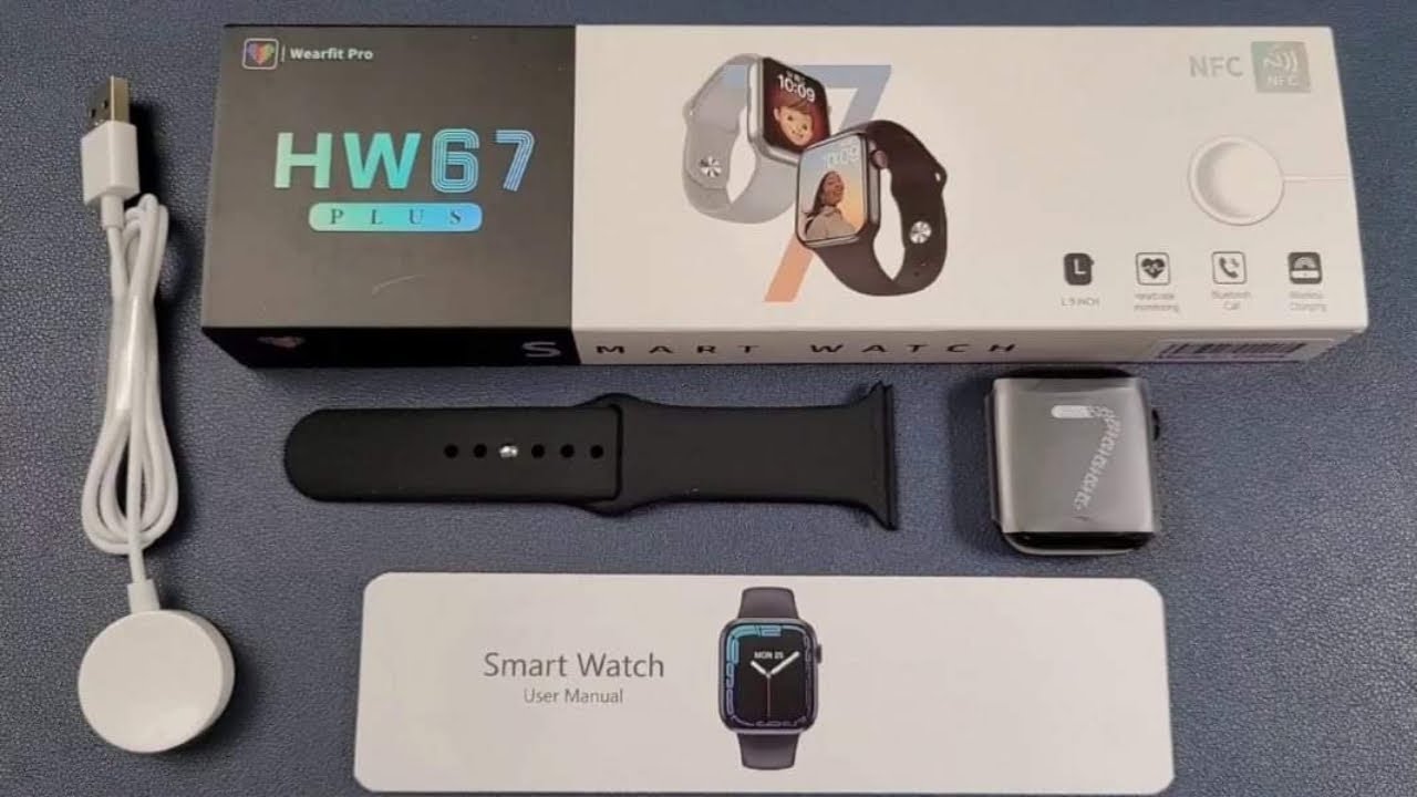 مراجعة الساعة hw67 plus smart watch شاشة بدون حواف بديل watch 7