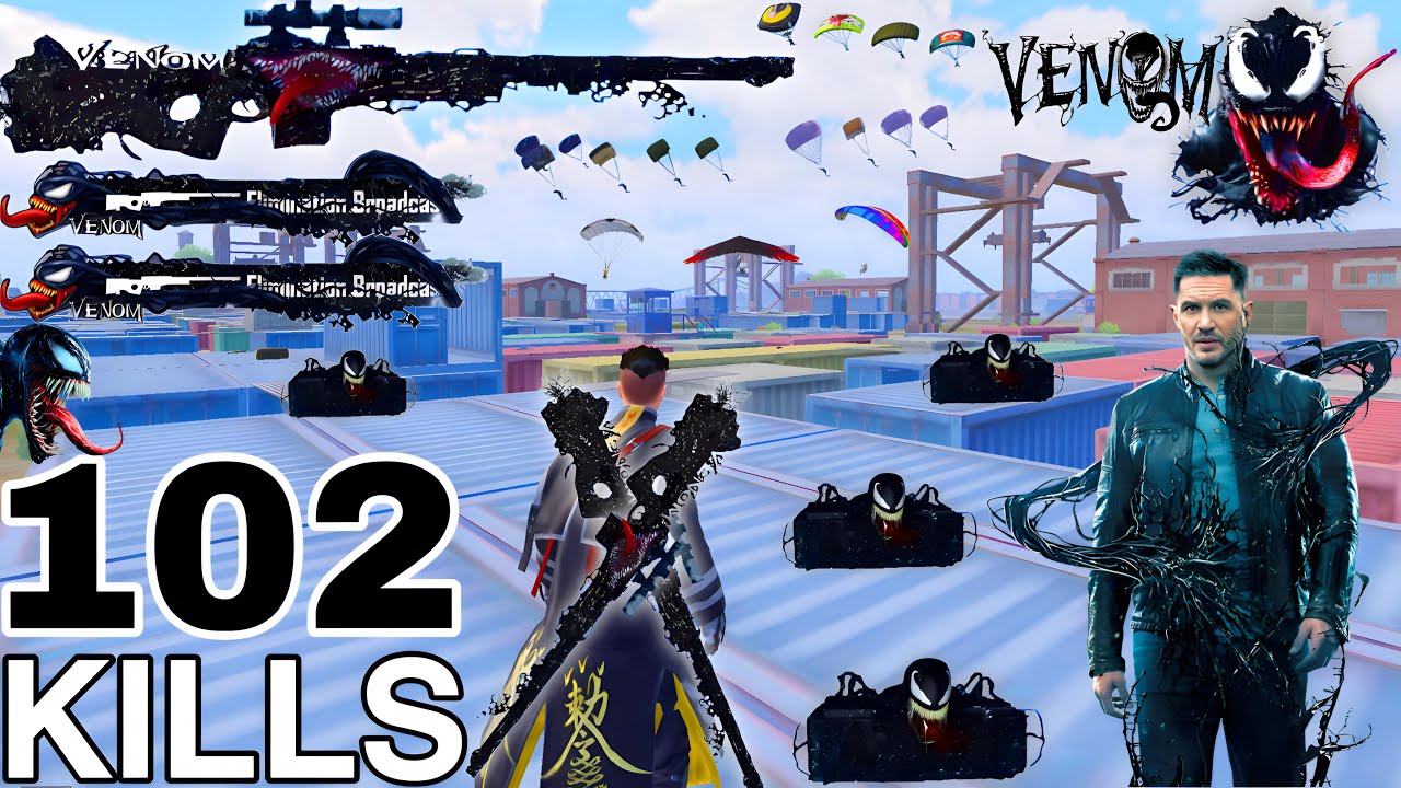 102 KILLS Wow!💀 NEW MAX VENOM AWM is REALLY OP 🔥  PUBG Mobile I BGMI