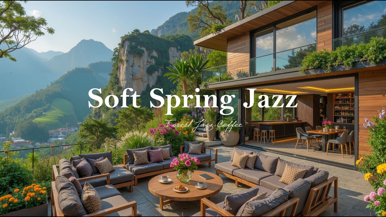Soft Spring Jazz at Forest Coffee Shop | Relaxing Jazz Background Music & Natural Ambience For Work