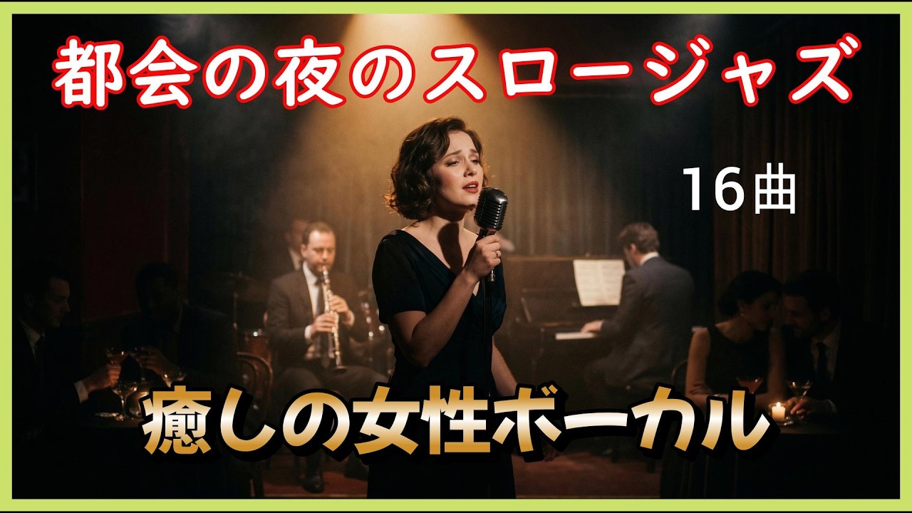 [女性が歌う夜のジャズバラード]  心温まる女性ジャズボーカルで贈る、都会の夜にぴったりのスロージャズコレクション16曲