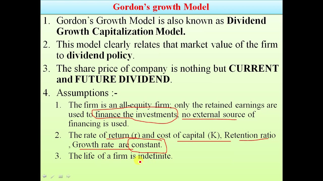 Gordon's Growth Model -  Introduction and Formula