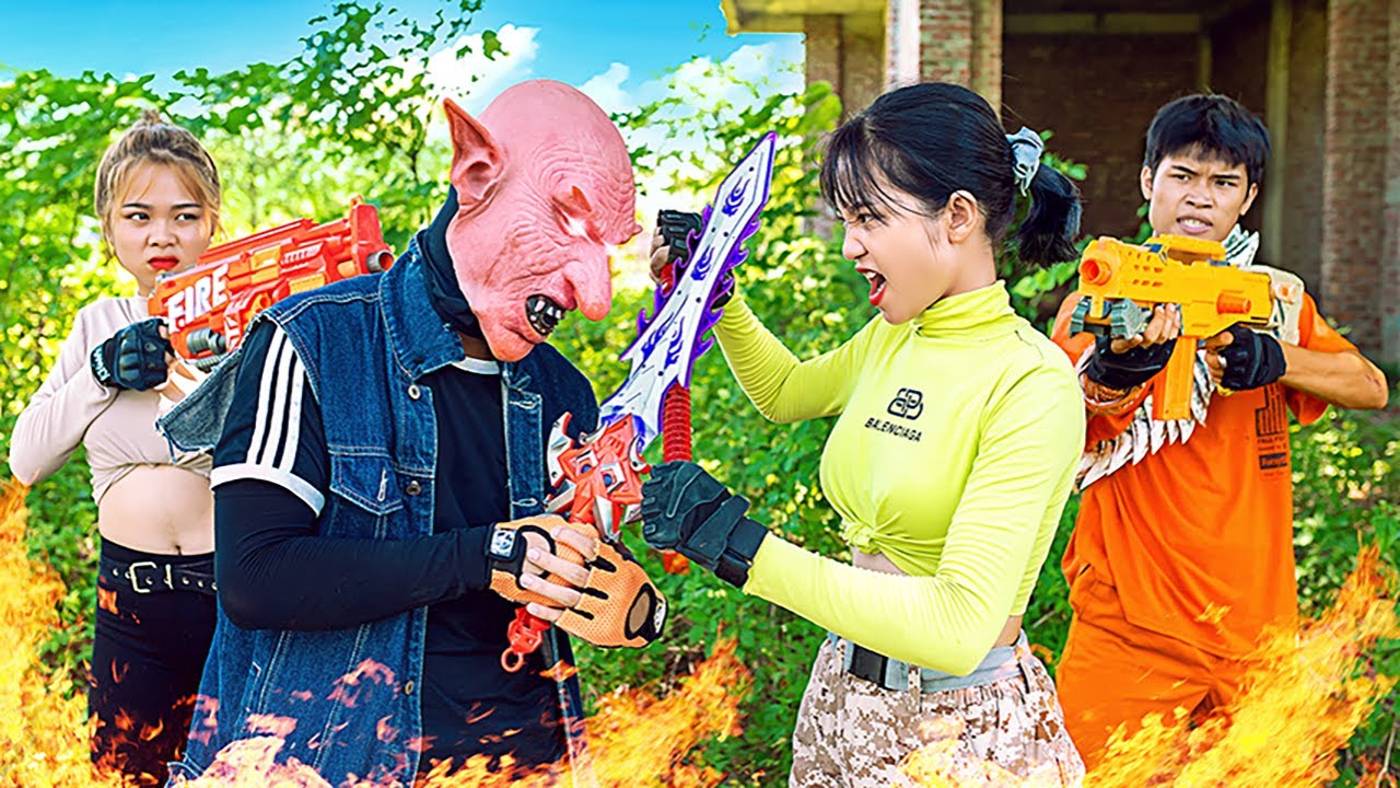 VTL Nerf War: мудрые девушки-котики, мечты сбываются, воины Nerf Guns, навыки боя Tranbi, меч мечты