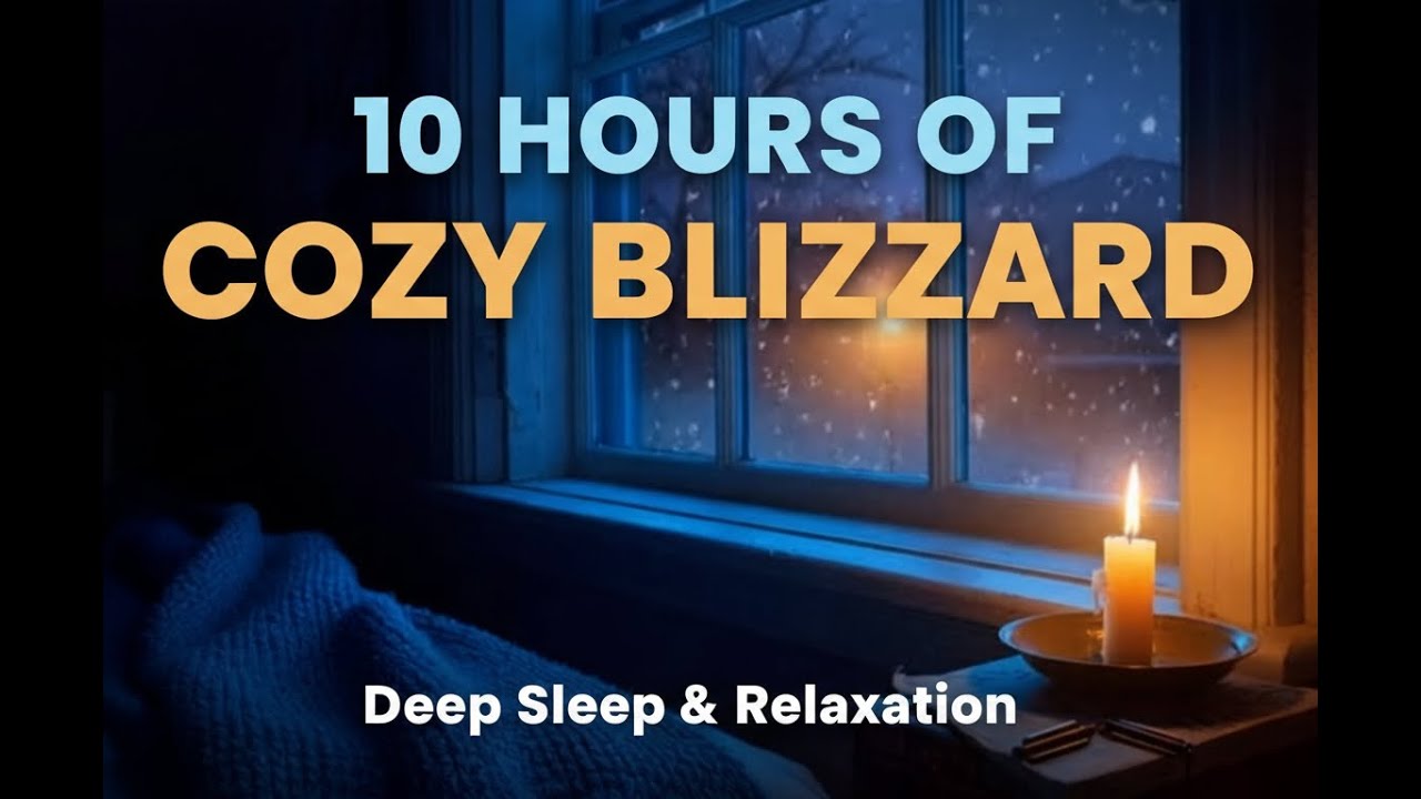 Heavy Snowstorm at Night for Deep Sleep & Insomnia | 10 Hour Blizzard White Noise
