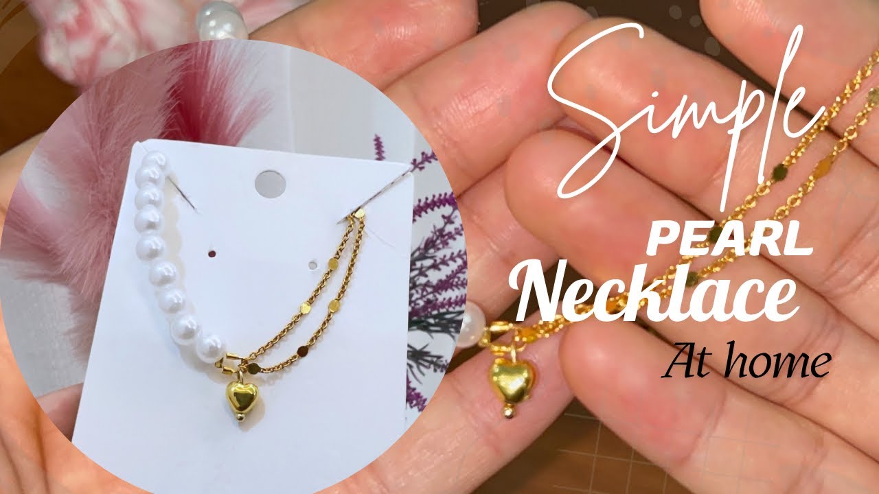Easy Necklace making |pearl necklace making at home |