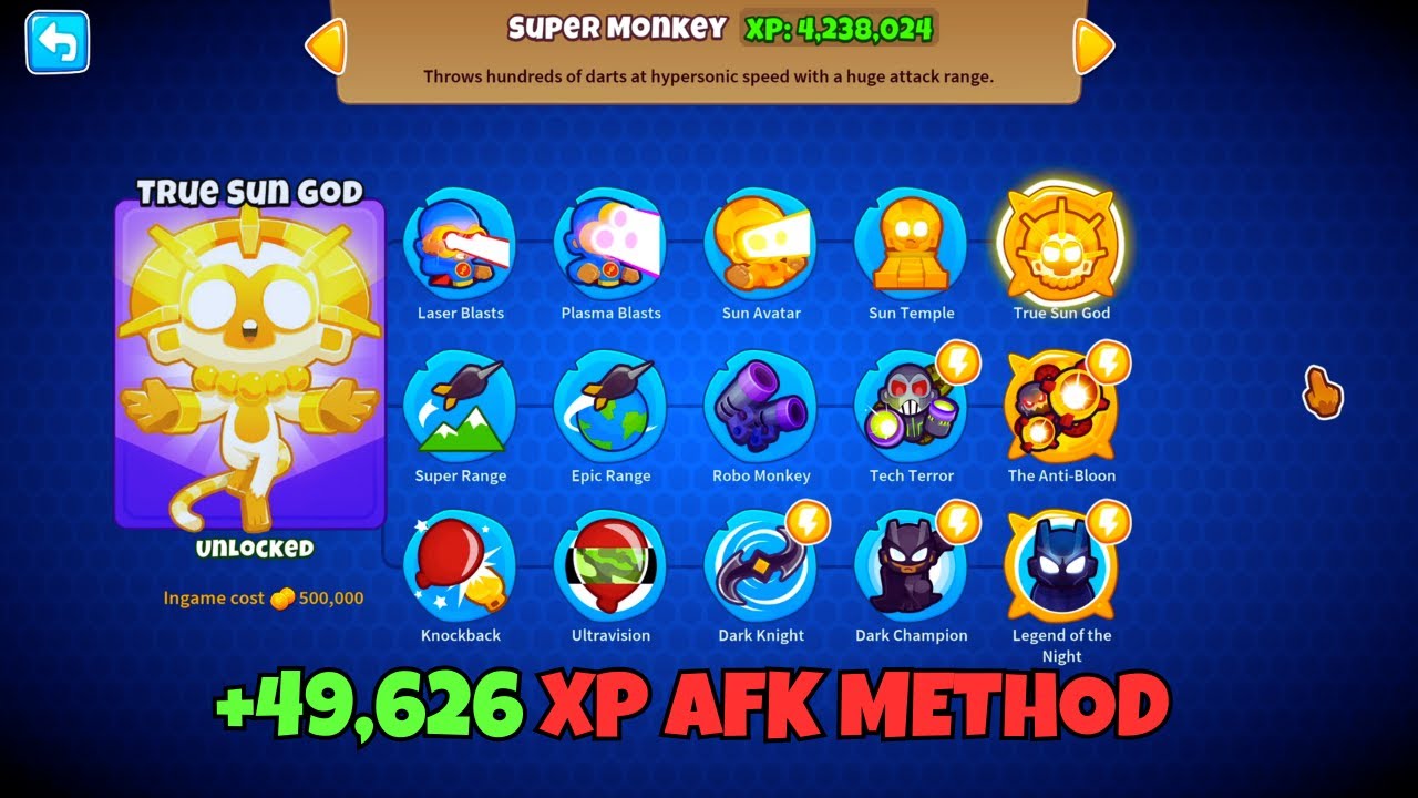 Быстрая и простая ферма опыта супер обезьян (BTD-6)