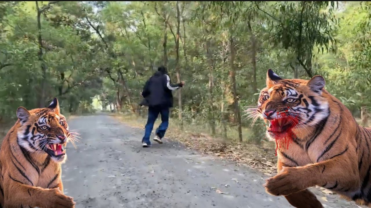 Tiger Attack on village girl 😨😮||
