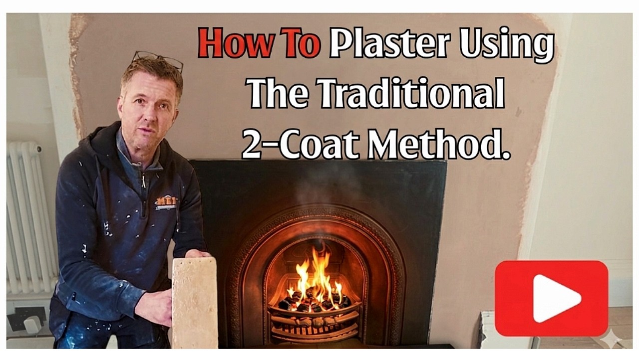 Plastering A Fireplace Using The Traditional 2-Coat Plastering Method.