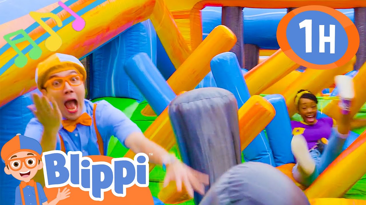 Blippi and Meekah's Bounce House Game Show song | 1 Hour of Educational Songs For Kids