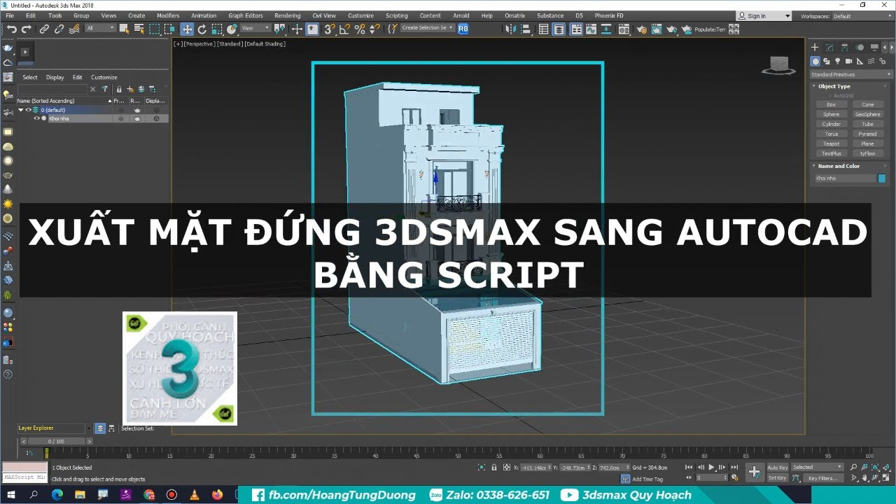 ✅ CÁCH XUẤT MẶT BẰNG, MẶT ĐỨNG, MẶT CẮT TỪ 3DSMAX SANG AUTOCAD | 3dsmax quy hoạch
