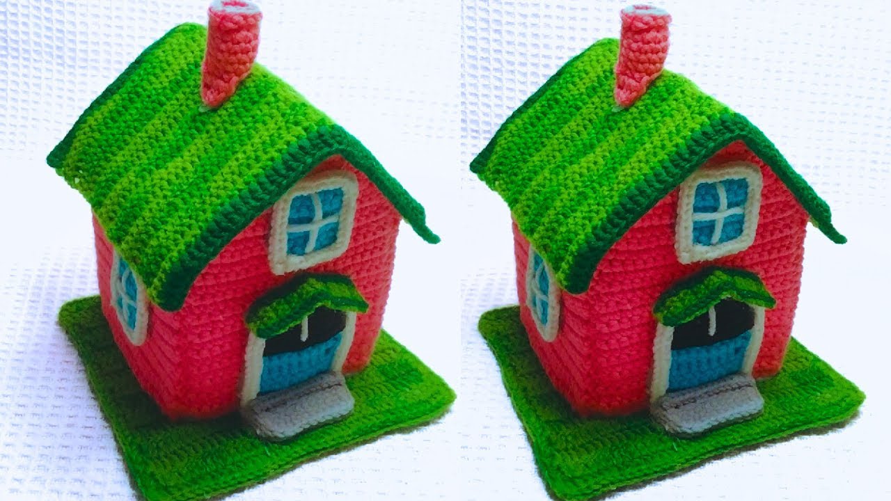 AMAZING💯🏠👍CROCHET HOUSE 🏠💯MAKING VIDEO TUTORIAL. #crochet #diy #handmade #house