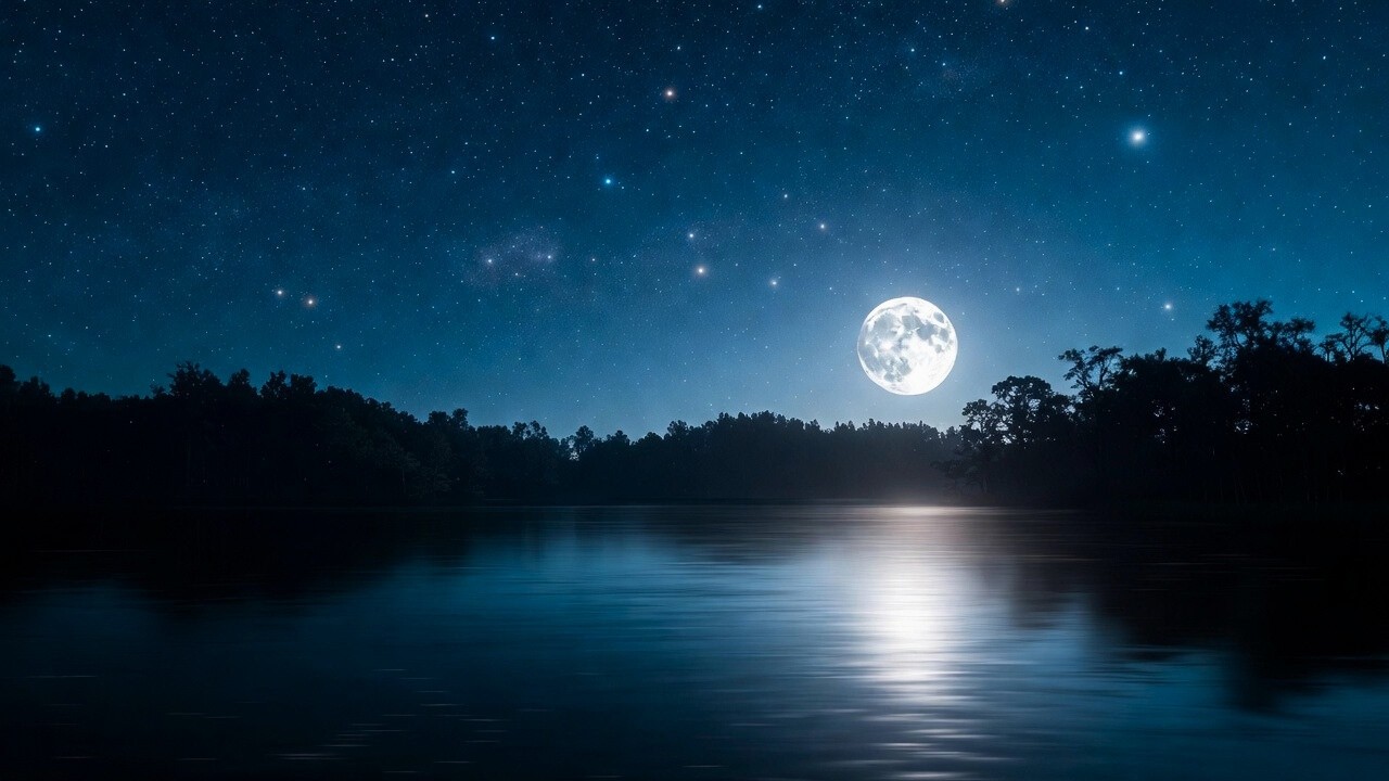 Moonlit Lake Sleep Music 🌙 1 Hour | Deep Calm Ambient for Rest & Relaxation