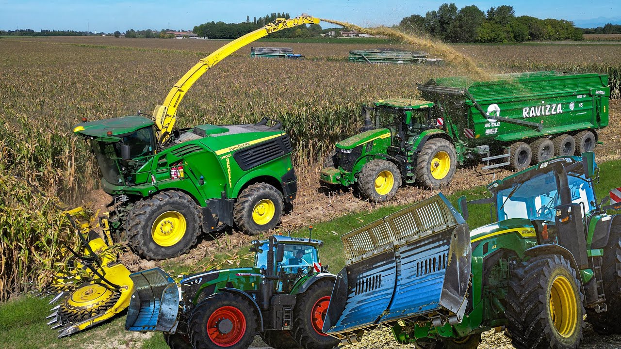 Maize chopping in Italy 🌽🇮🇹| John Deere 9900i | Team  Garavelli | Fendt, John Deere & New Holland 