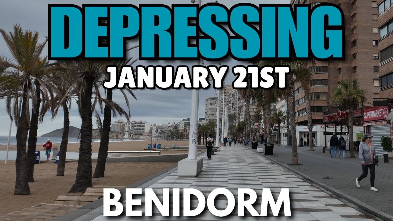 Benidorm - Depressing Morning, Awful Weather ☔☁️┃Cold, Gloomy & Quiet!
