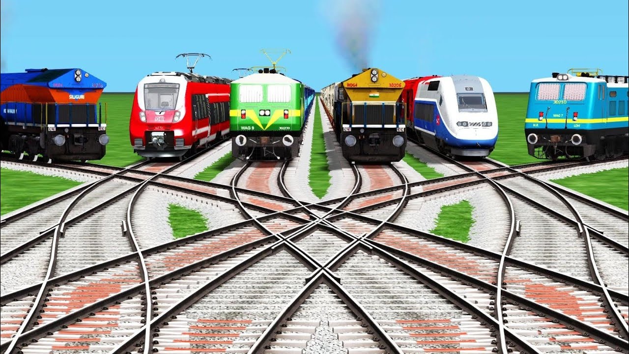 💹 Back To Back Train Crossin ll Railway Railroad Track ll X Train Crossing ll Train Simletor games