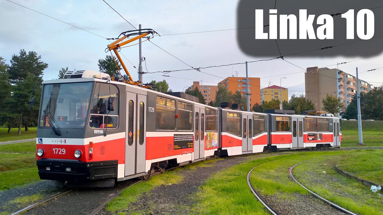 Linka 10 Brno -- Ečerova - Geislerova [ČKD Tatra KT8D5N] [Tram Cab View]