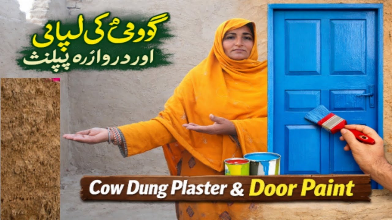 Cow Dung Plaster & Door Painting | Arsalan Ki Village Life