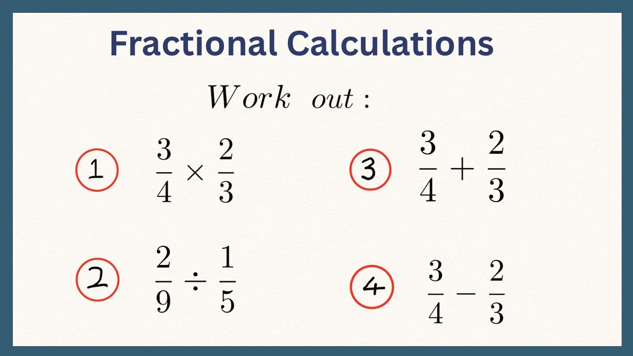 How To Perform Basic Calculations Using Single Fractions.