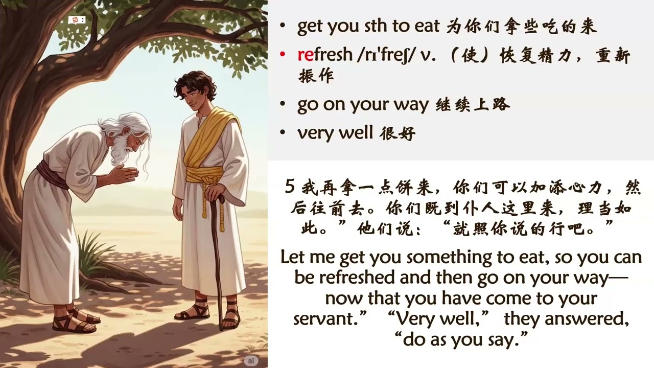 圣经英语 创世记 Genesis 18:3-5