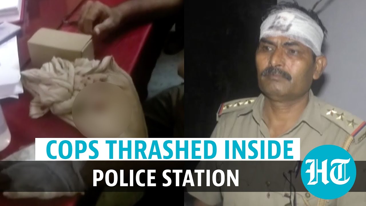 Watch: Miscreants barge into police station, thrash cops in UP&rsquo;s Shahjahanpur